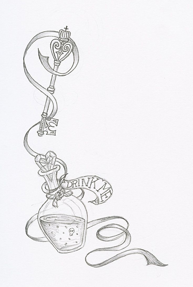 pic Alice In Wonderland Tattoo Sketches