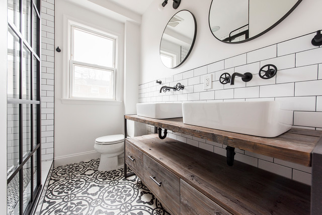 pics Black White And Wood Bathroom Ideas