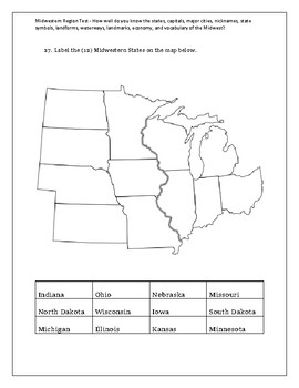 photo Blank Map Of The Midwest United States
