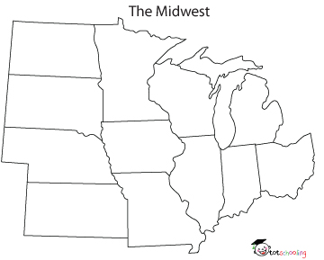 images Blank Map Of The Midwest United States