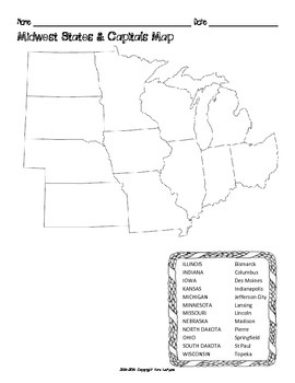 picture Blank Map Of The Midwest United States