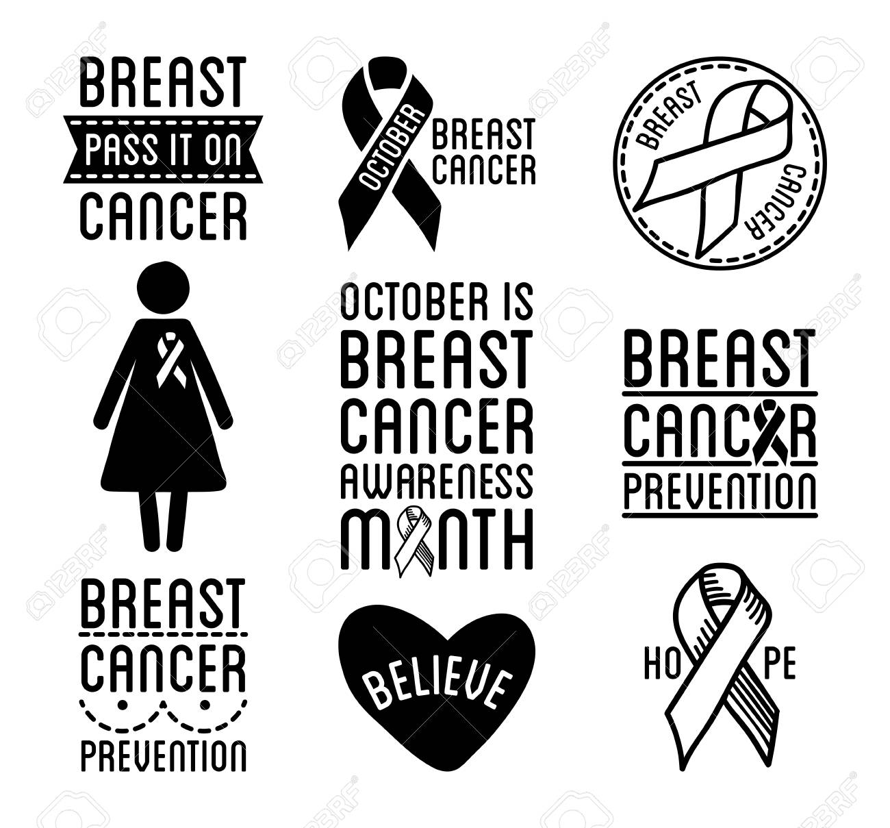 picture Breast Cancer Ribbon Black And White