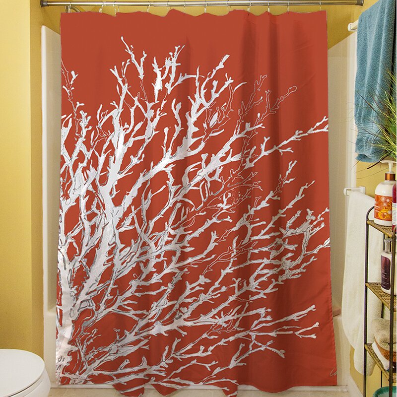 picture Coastal Coral Shower Curtain