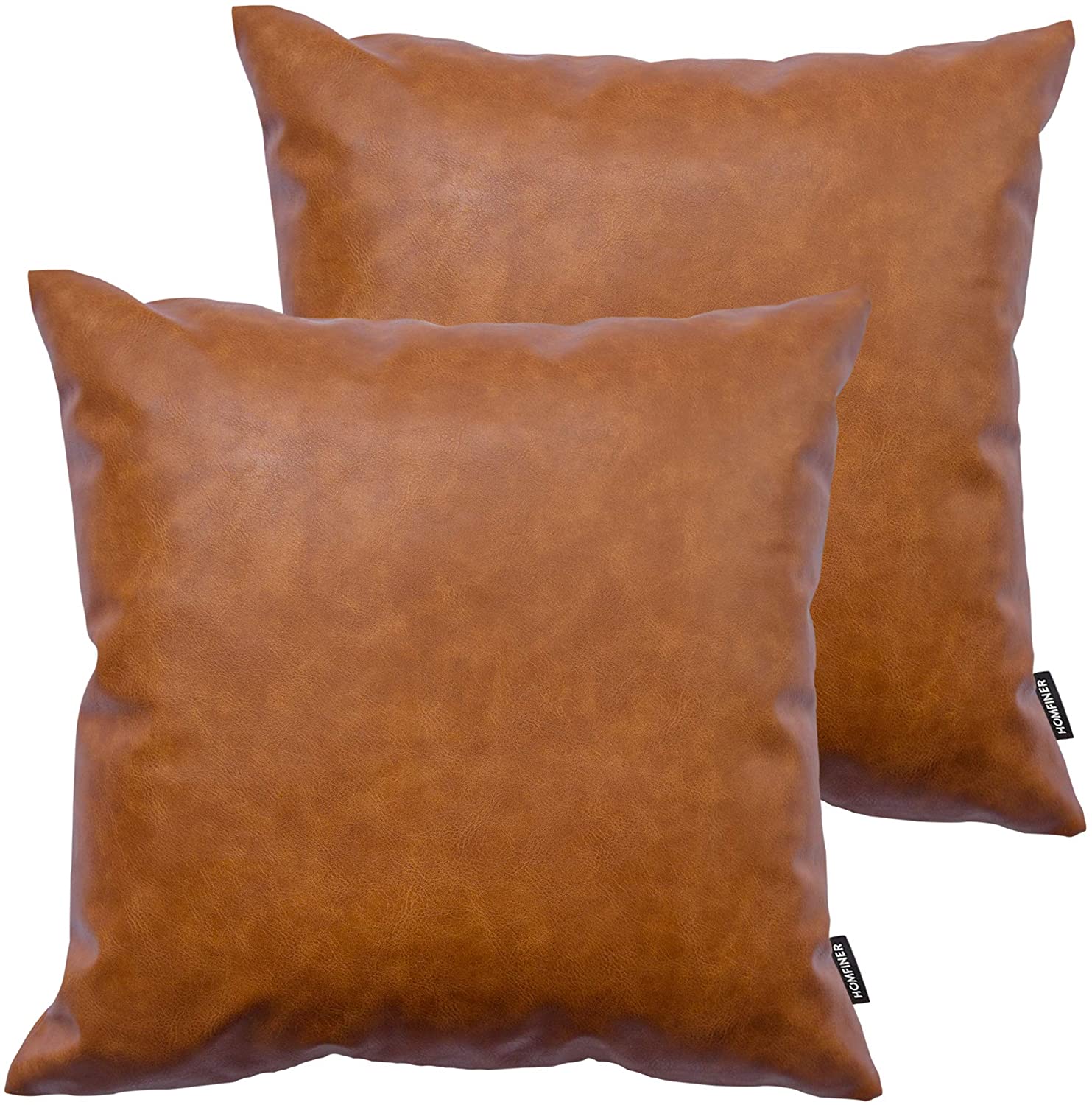 picture Cognac Leather Pillow