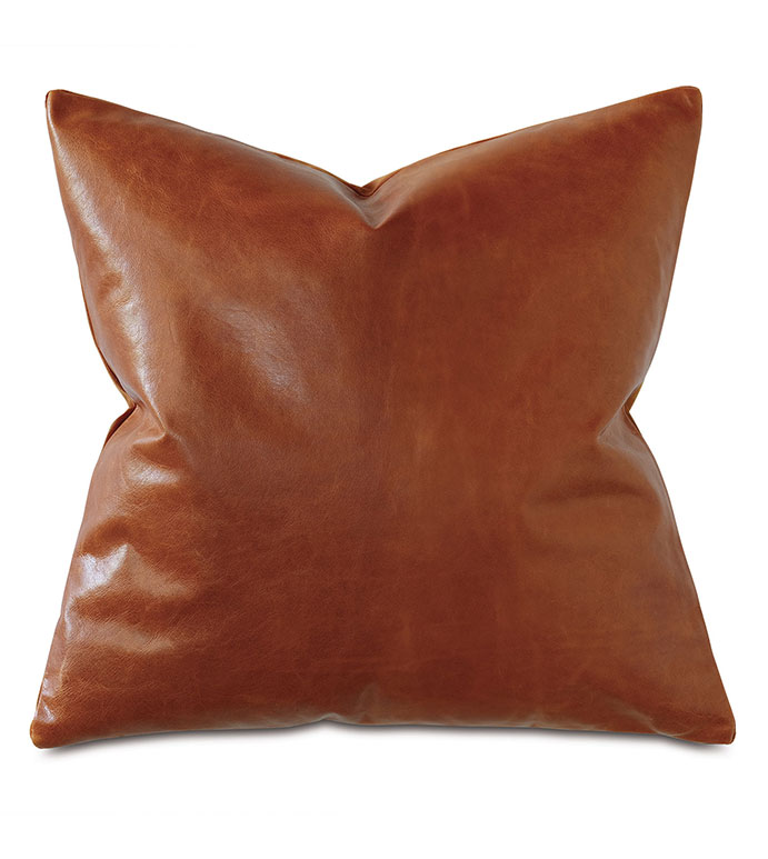 pix Cognac Leather Pillow