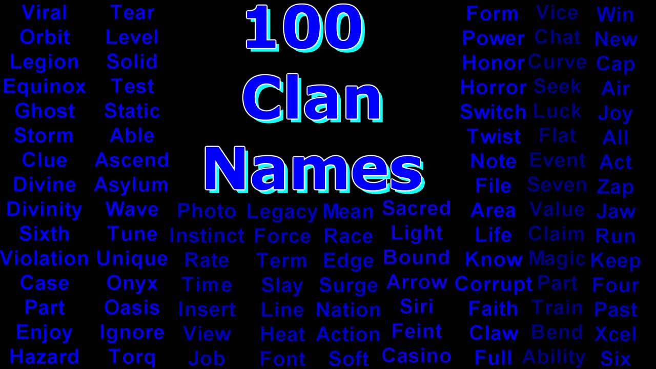 pix Cool Clan Names For Gaming