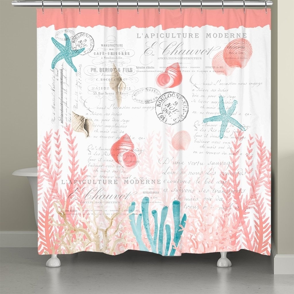 pic Coral Color Coral Shower Curtain