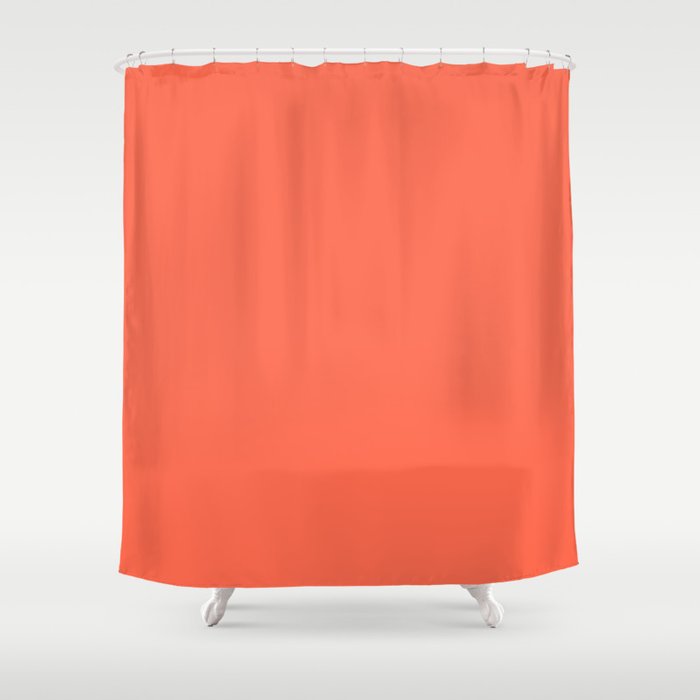 pix Coral Color Coral Shower Curtain