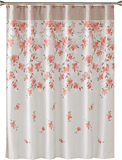 photo Coral Color Coral Shower Curtain