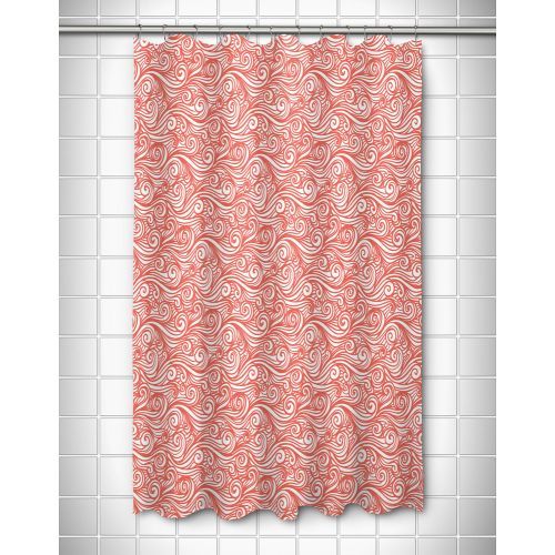 pic Coral Color Coral Shower Curtain