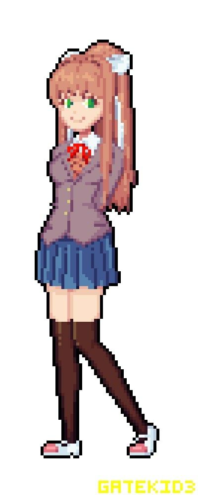 pix Ddlc Pixel Art Grid