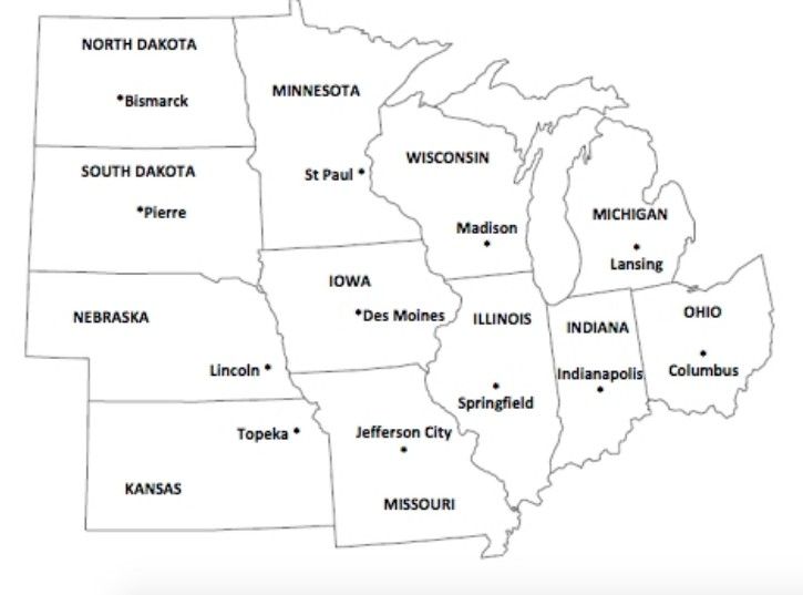 picture Free Printable Blank Map Of Midwest States