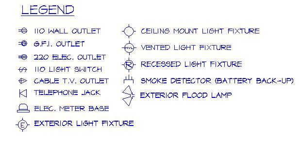 photo House Electrical Plan Legend