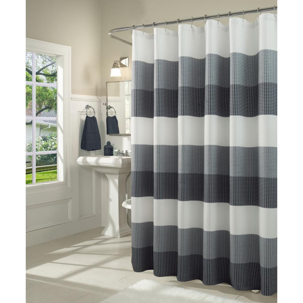 pic Navy And Coral Shower Curtain