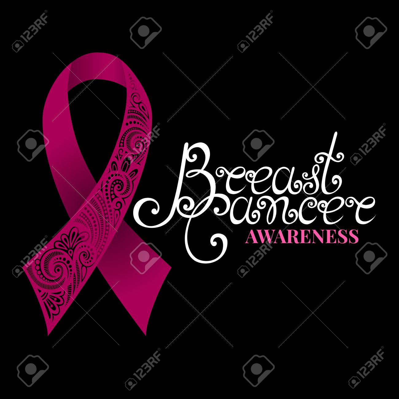 wallpapers Pink Breast Cancer Ribbon Black Background