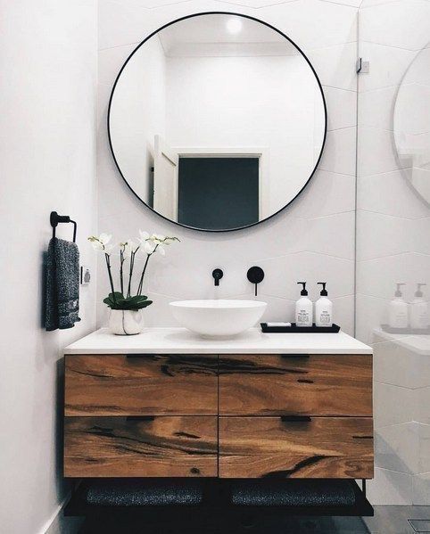 pix Pinterest Black White And Wood Bathroom