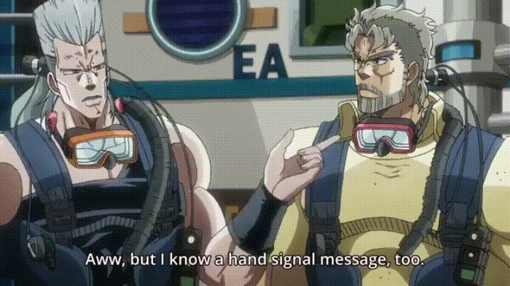 picture Polnareff And Kakyoin Handshake Gif