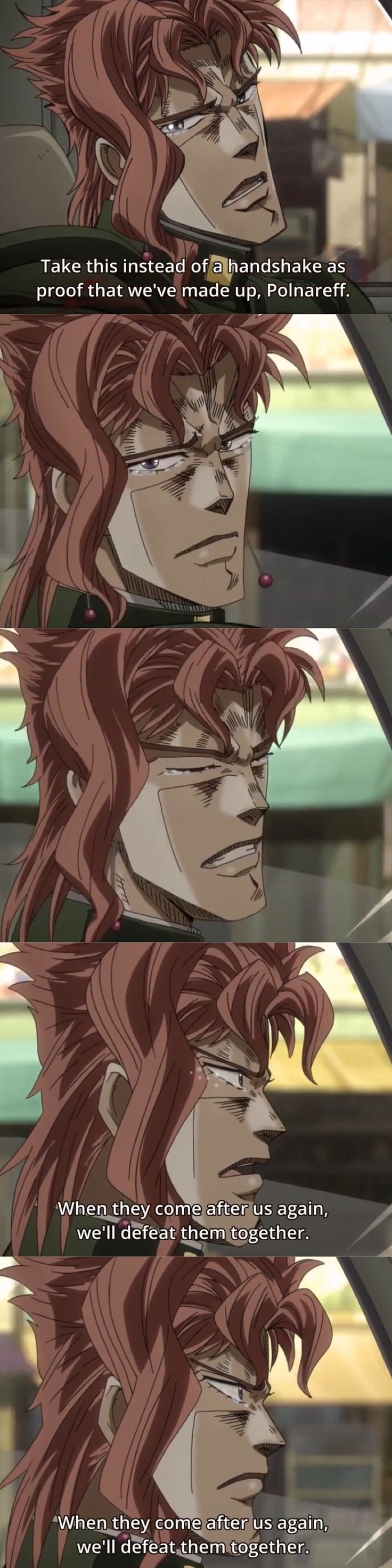 pic Polnareff And Kakyoin Handshake Gif