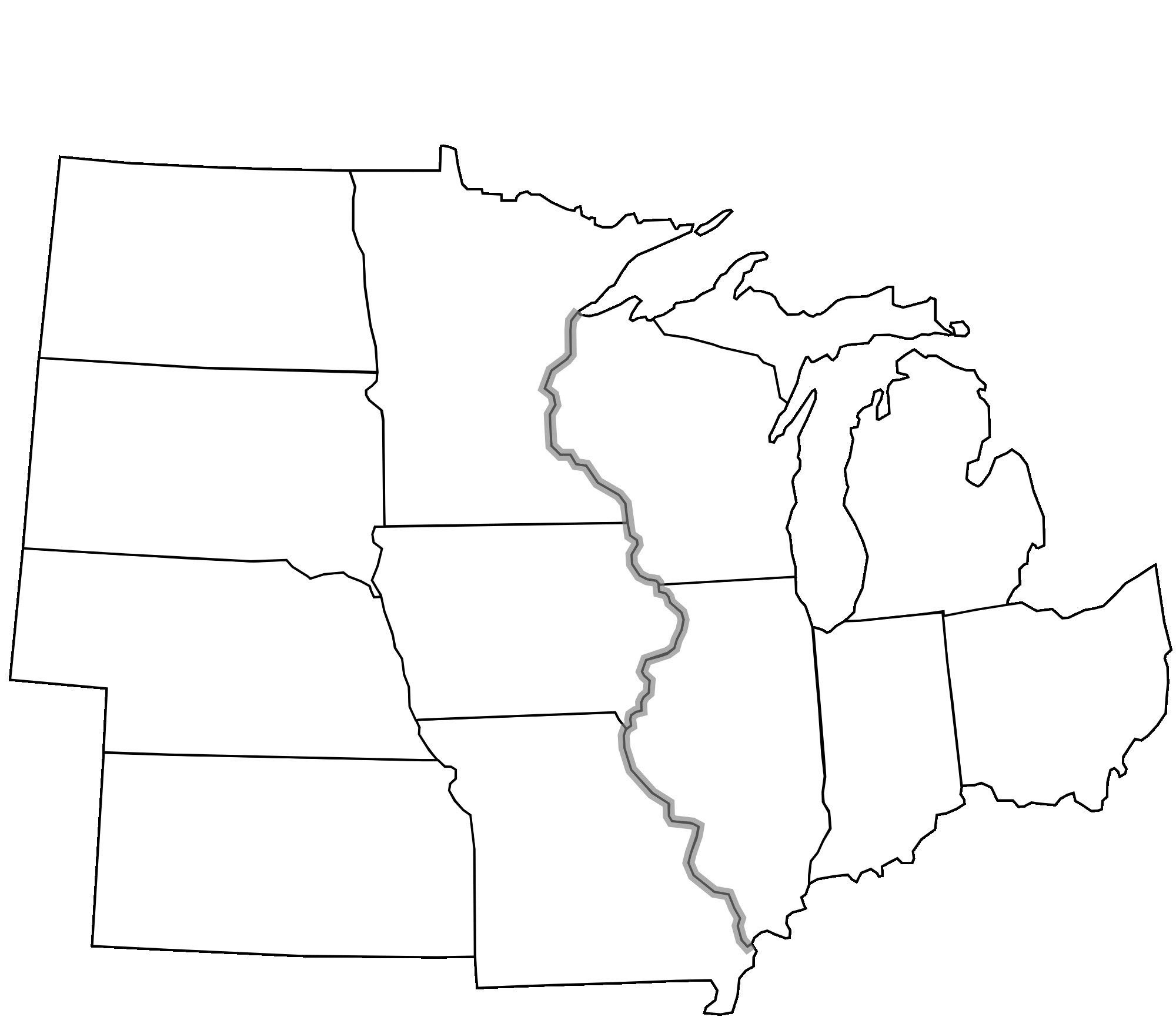 Featured image of post Printable Blank Map Of Midwest States