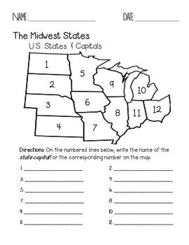 pics Printable Blank Map Of Midwest States