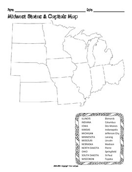 photo Printable Blank Map Of Midwest States