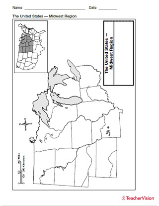 pic Printable Blank Map Of Midwest States