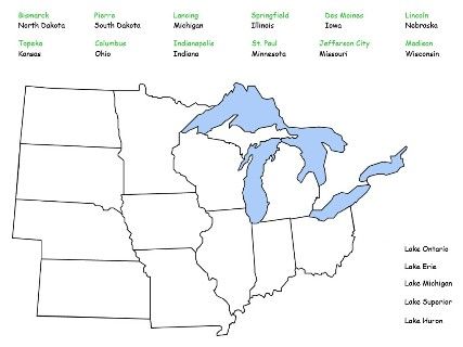 pics Printable Blank Map Of Midwest States