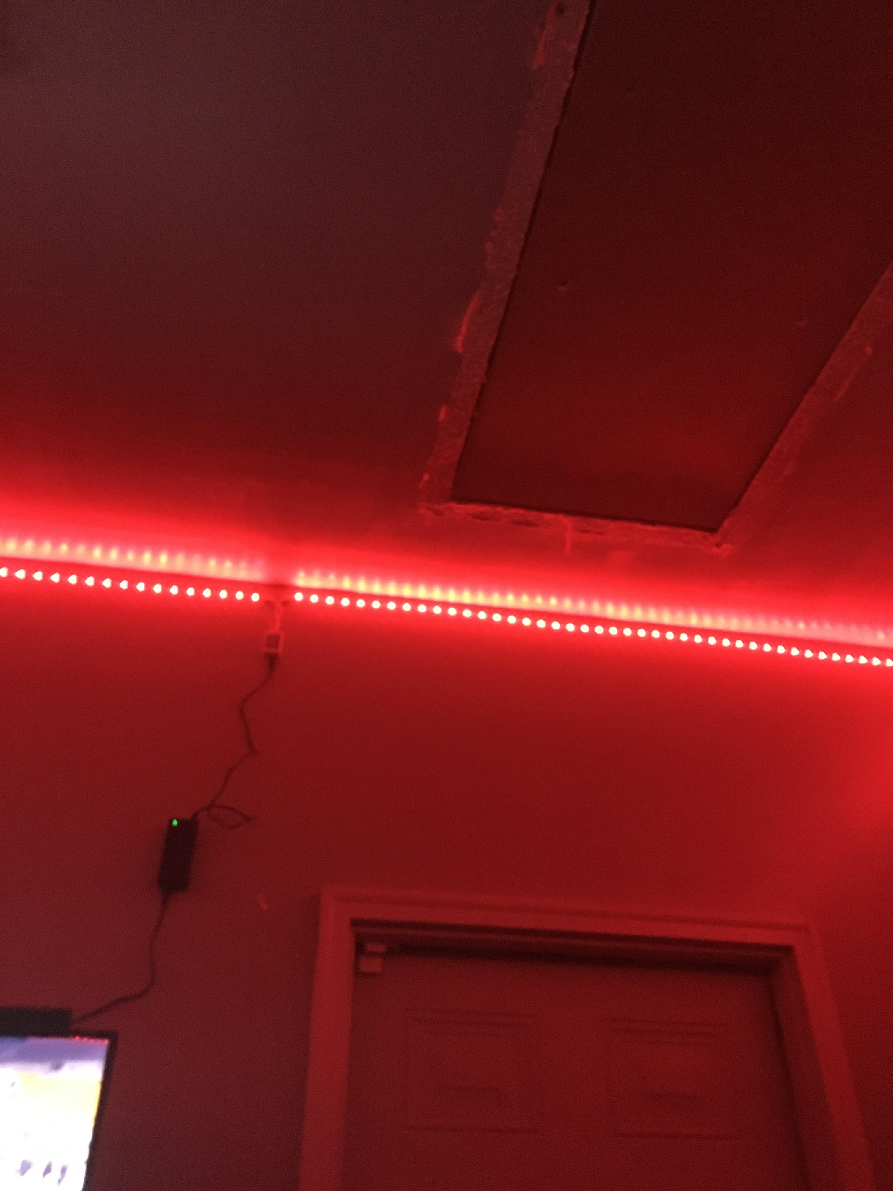 images Red Led Lights On Wall