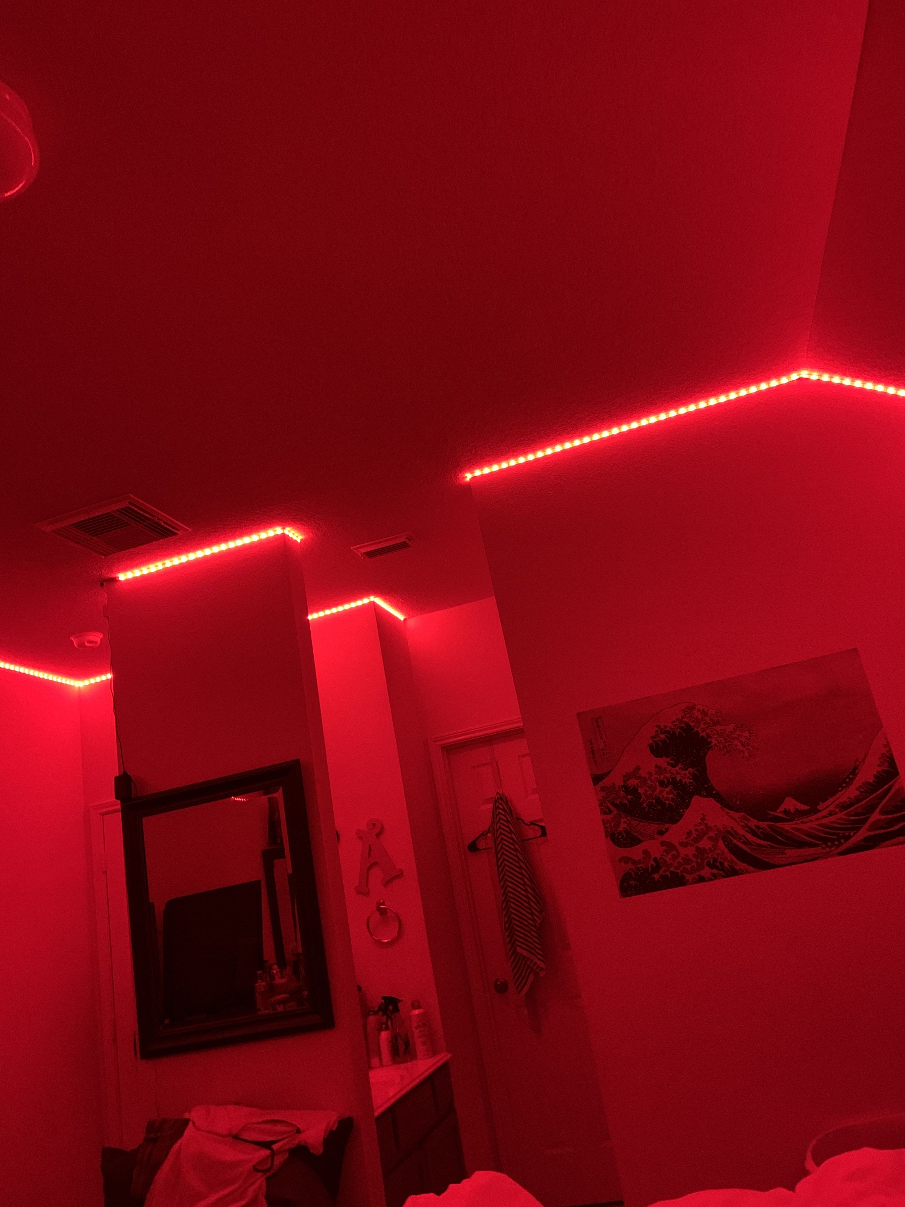 pic Red Led Lights On Wall