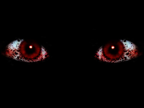 photo Red Scary Eyes In The Dark