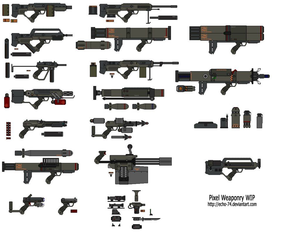 wallpapers Sci Fi Pixel Art Gun