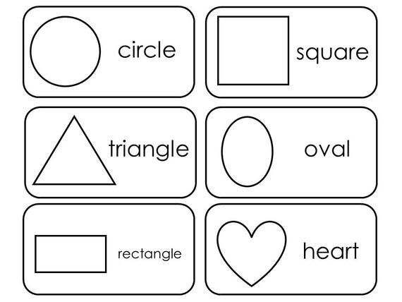 images Shapes Flashcards Black And White