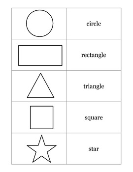 pics Shapes Flashcards Black And White