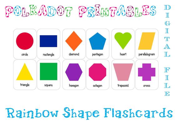 wallpapers Shapes Flashcards Printables