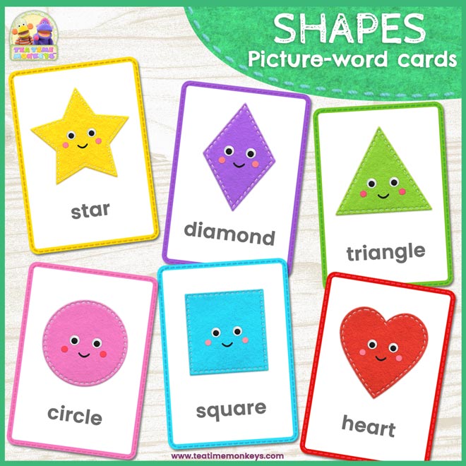 pix Shapes Flashcards Printables