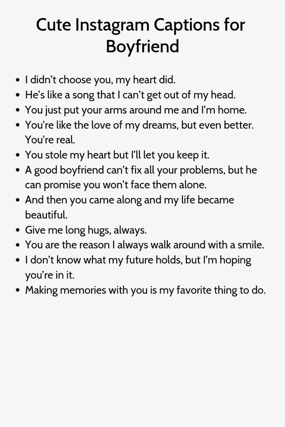 pic Short Captions For Instagram For Boyfriend