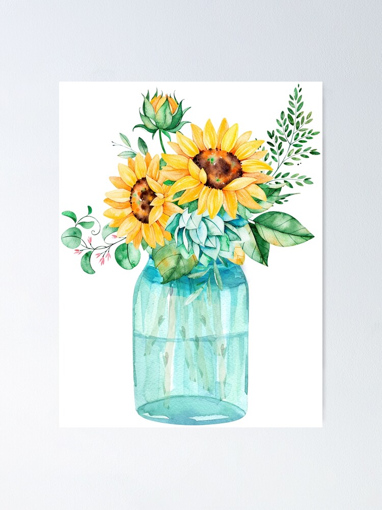 pics Sunflower Mason Jar Bouquet