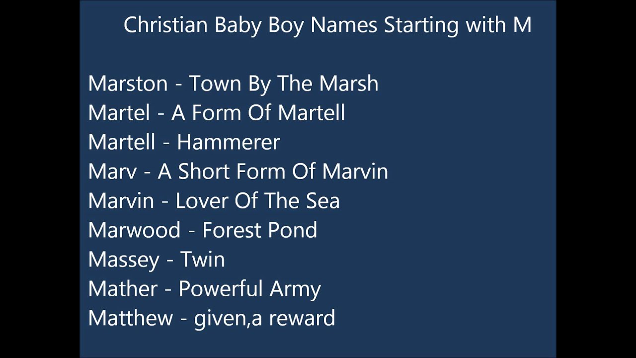 pic Unique Boy Names Start With M